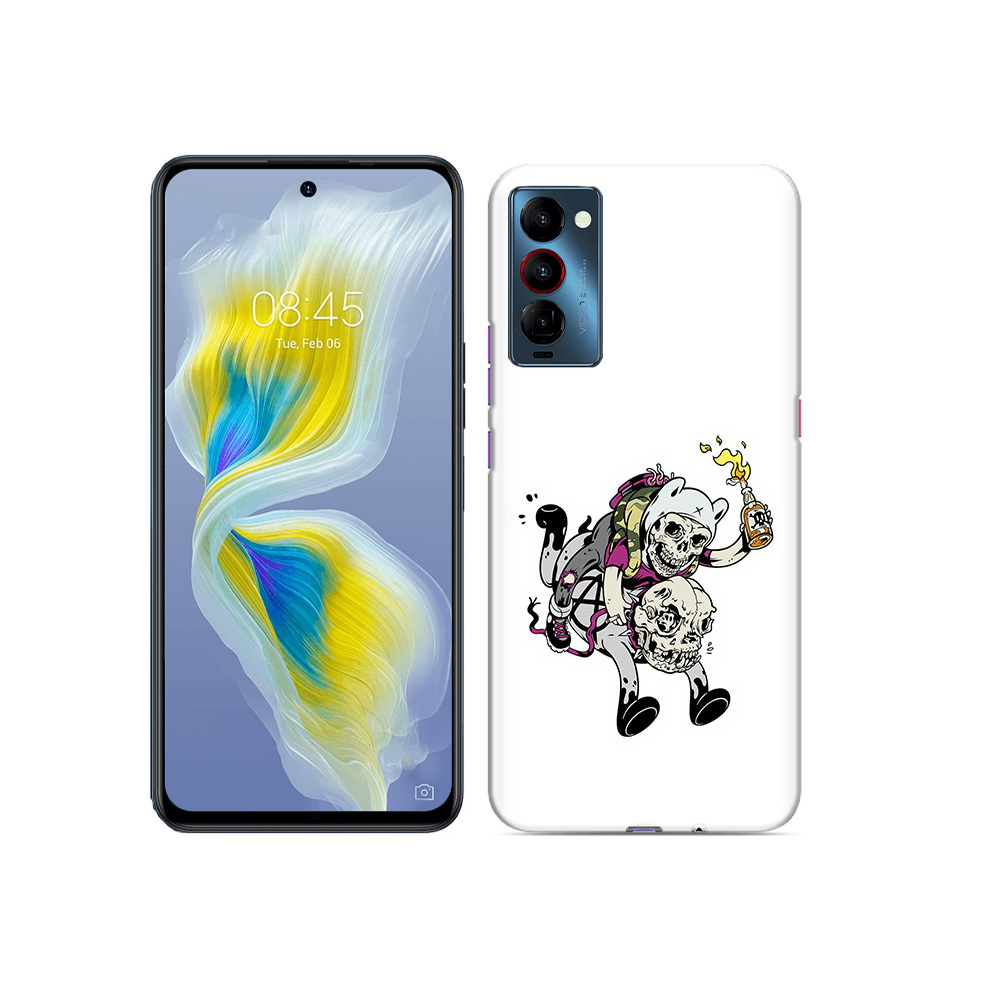 

Чехол MyPads Tocco для Tecno Camon 18 время приключений скелеты, Прозрачный, Tocco