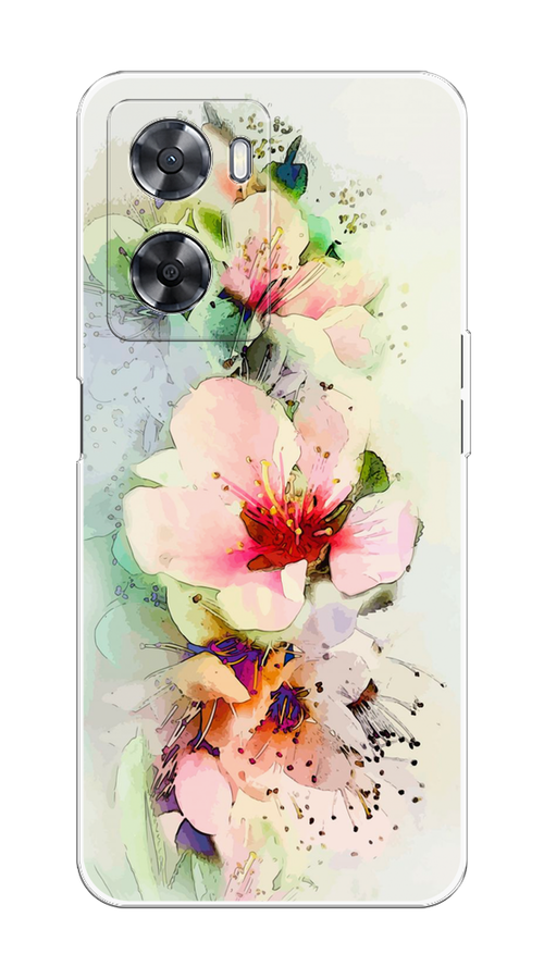 

Чехол на Oppo A57 4G/A77 4G/A77s 4G/A57s "Нежные цветы", Зеленый;розовый, 2510350-2