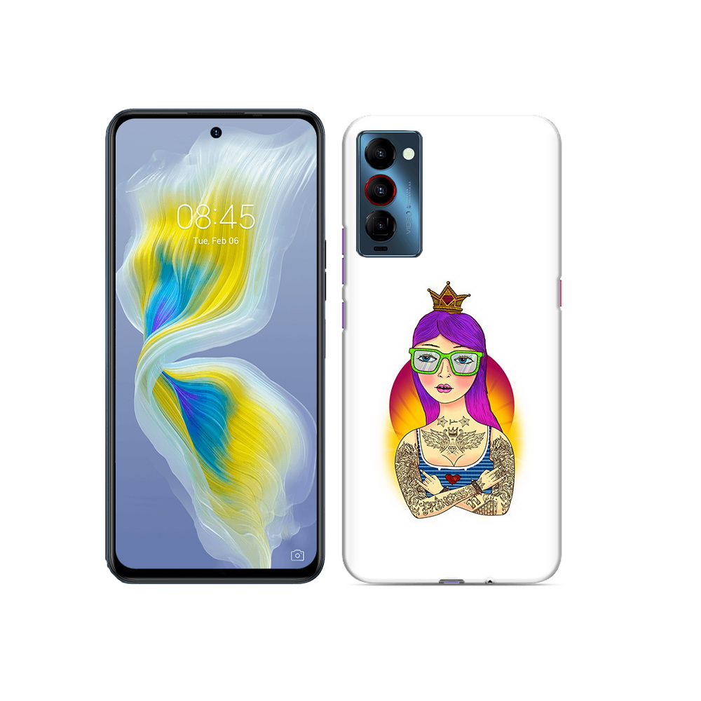 

Чехол MyPads Tocco для Tecno Camon 18 девушка в татуировках с короной, Прозрачный, Tocco