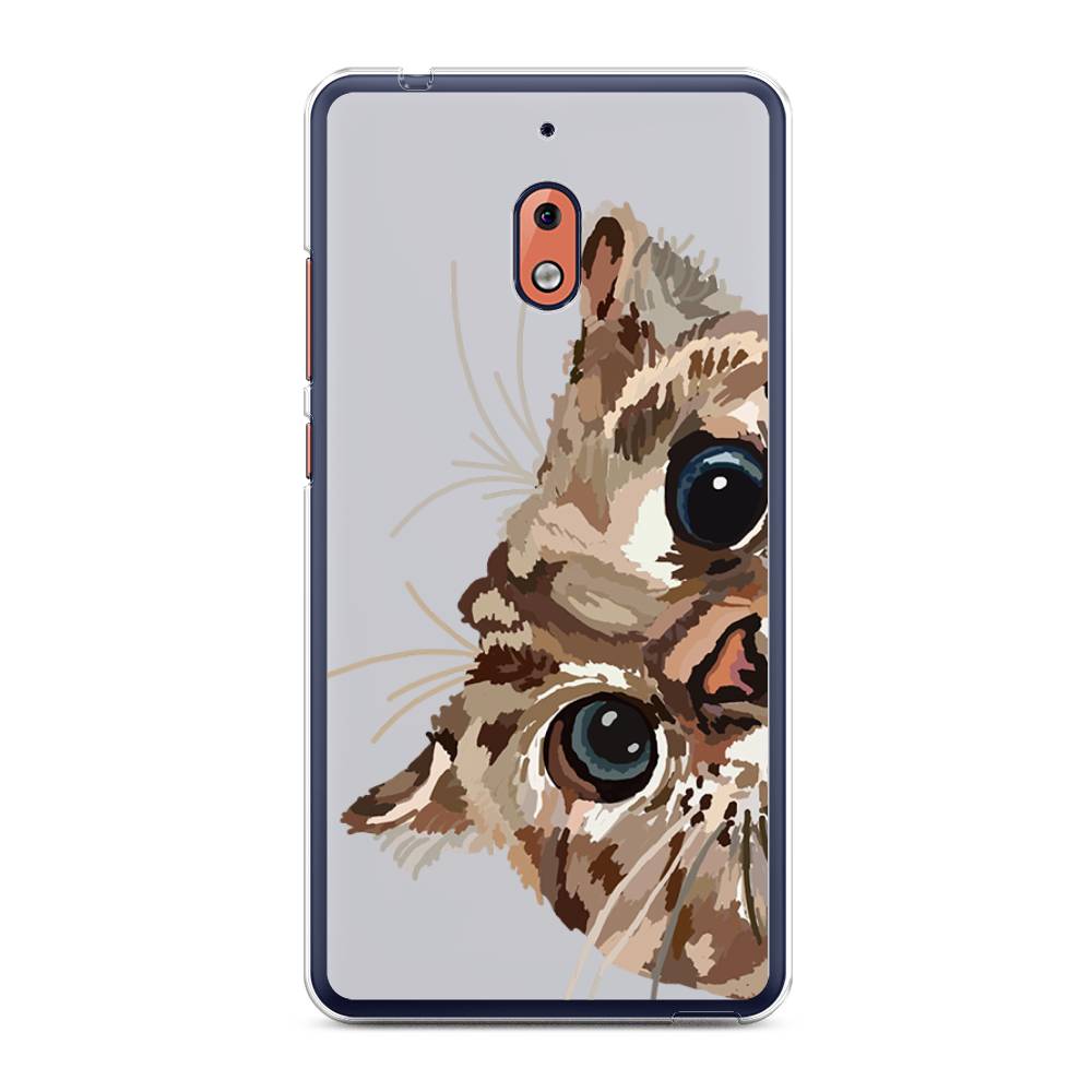 

Чехол на Nokia 2.1 "Любопытный кот", Коричневый;синий;черный, 121550-1