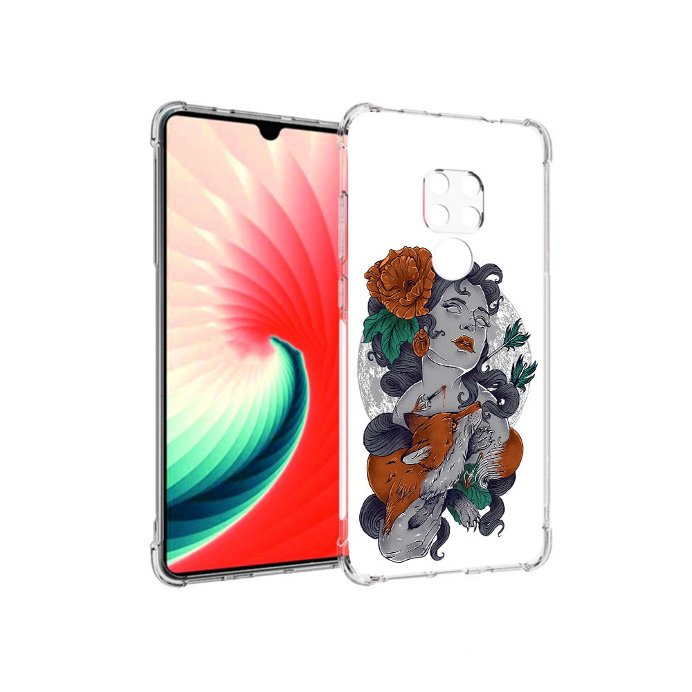 

Чехол MyPads Tocco для Huawei Mate 20 темная девушка с лисой, Прозрачный, Tocco