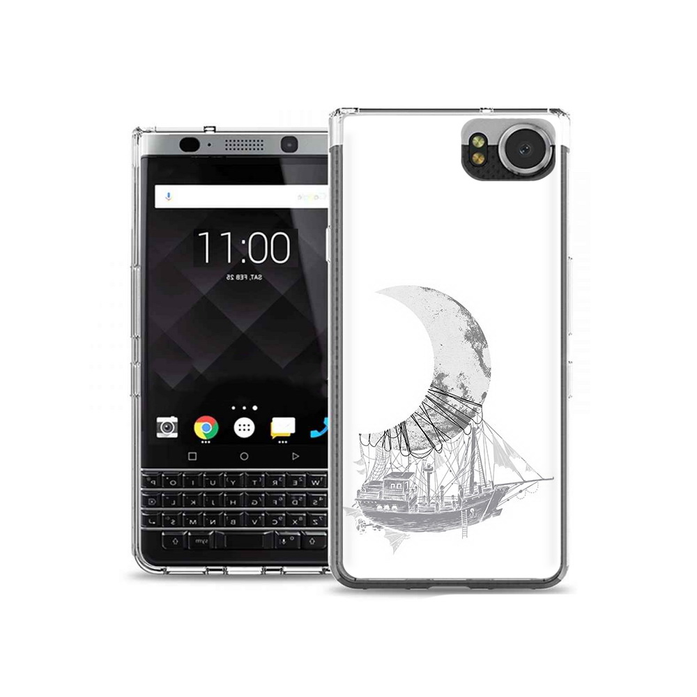 

Чехол MyPads Tocco для BlackBerry KeyOne черно белый корабль полумесяц, Tocco