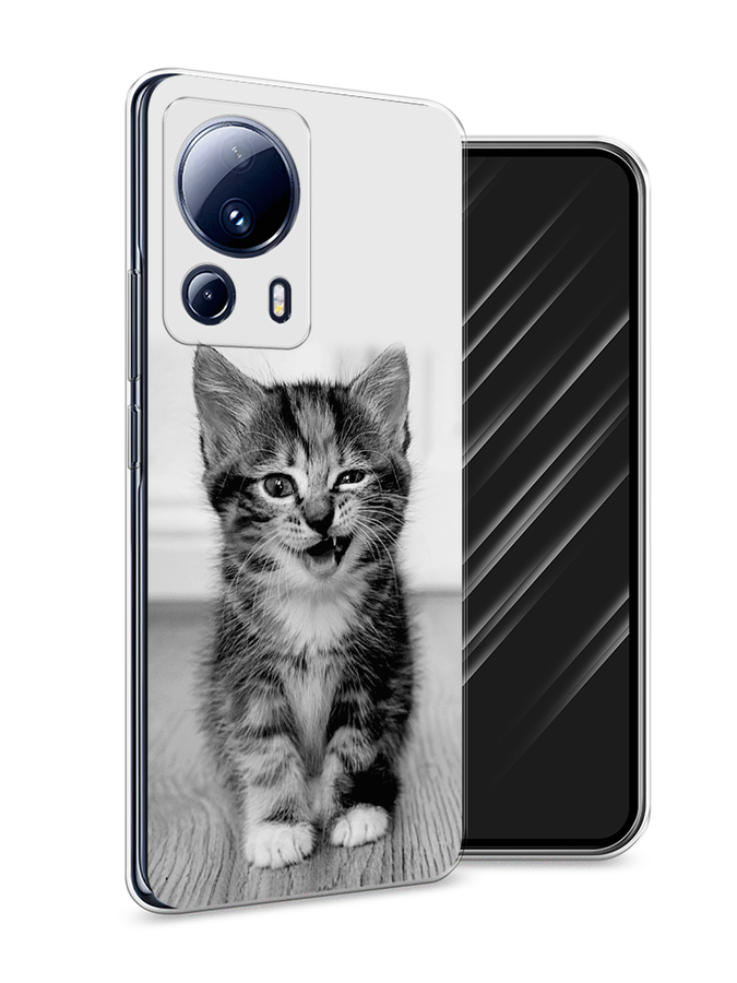 

Чехол Awog на Xiaomi 13 Lite "Подмигивающий котенок", Черный;серый, 318150-1