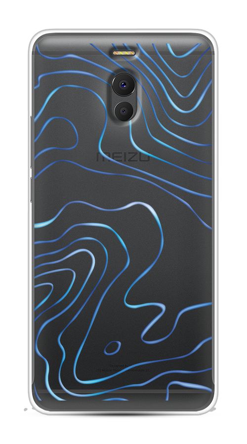 

Чехол на Meizu M6 Note "Blue lines", Прозрачный;синий, 72150-1