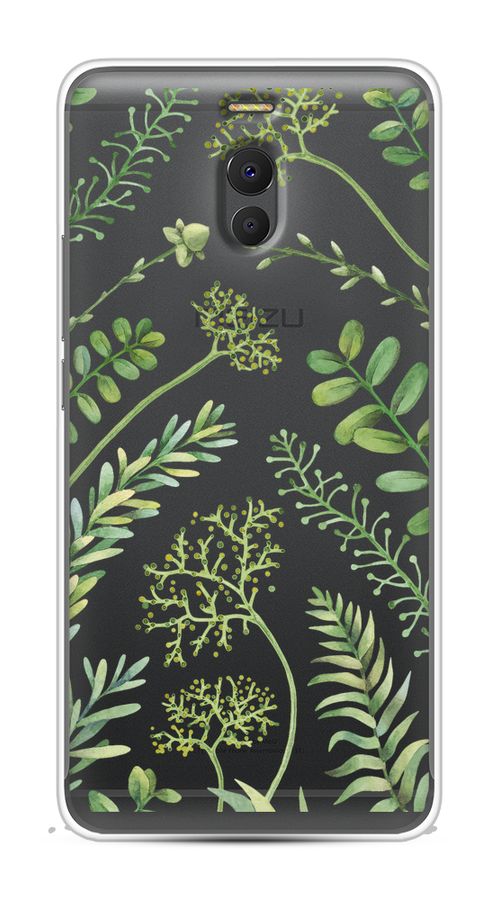 

Чехол на Meizu M6 Note "Green Leaves", Зеленый;прозрачный, 72150-1