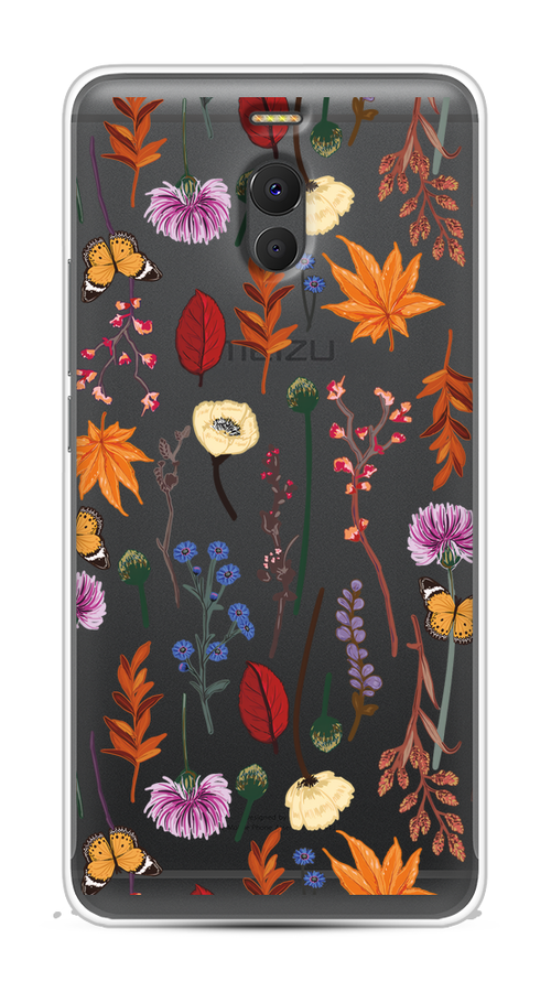 

Чехол на Meizu M6 Note "Orange Purple flowers", Оранжевый;красный;розовый;желтый;прозрачный, 72150-1