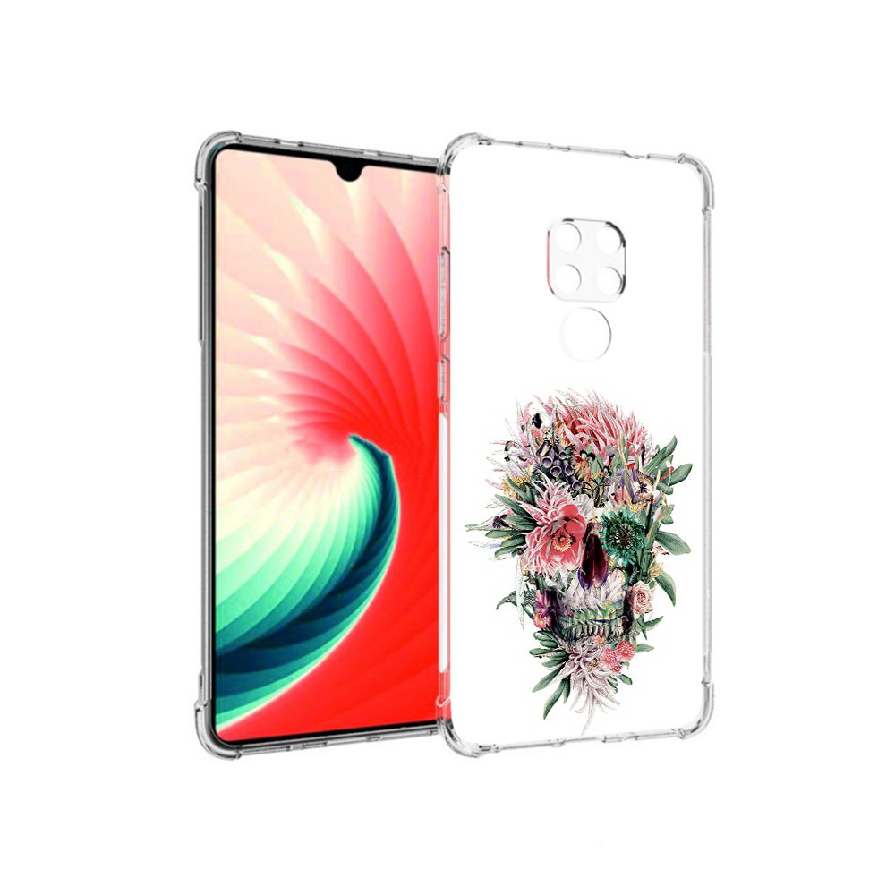 Чехол MyPads Tocco для Huawei Mate 20 череп из цветов