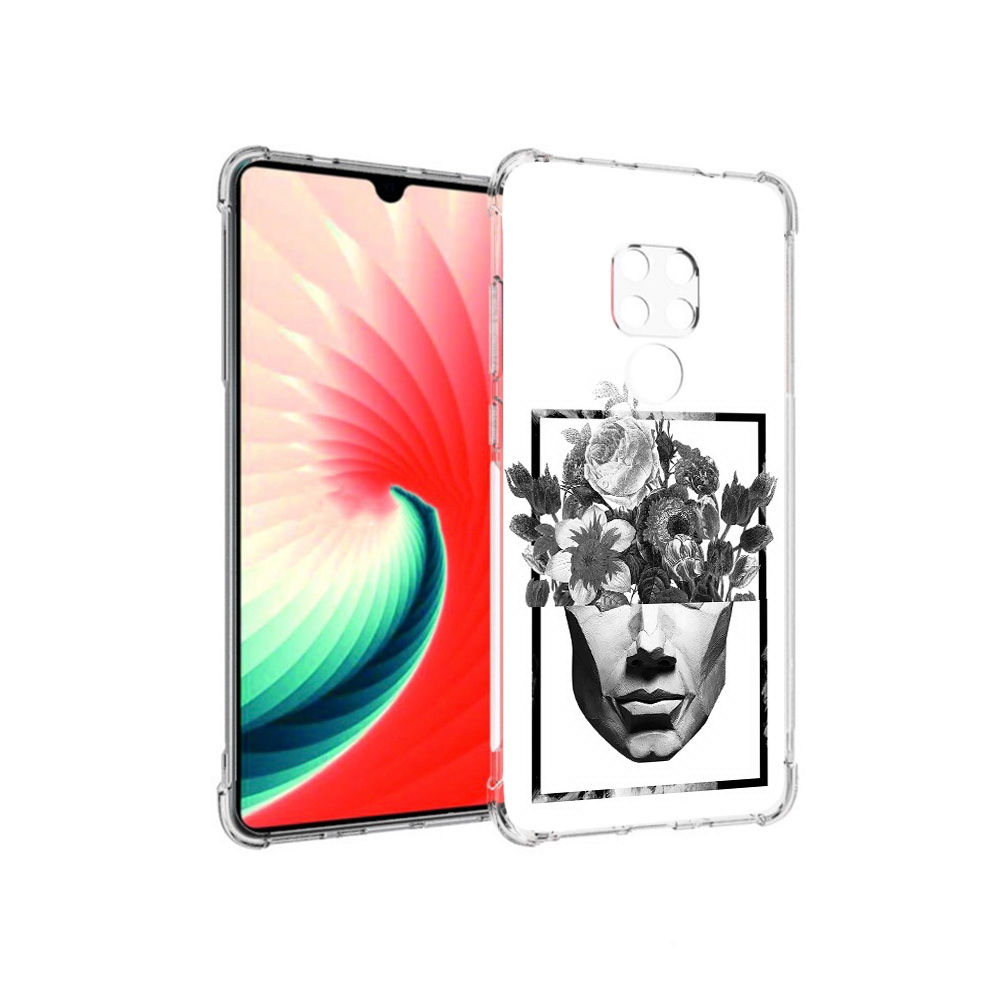

Чехол MyPads Tocco для Huawei Mate 20 черно белая ваза в абстракции, Прозрачный, Tocco
