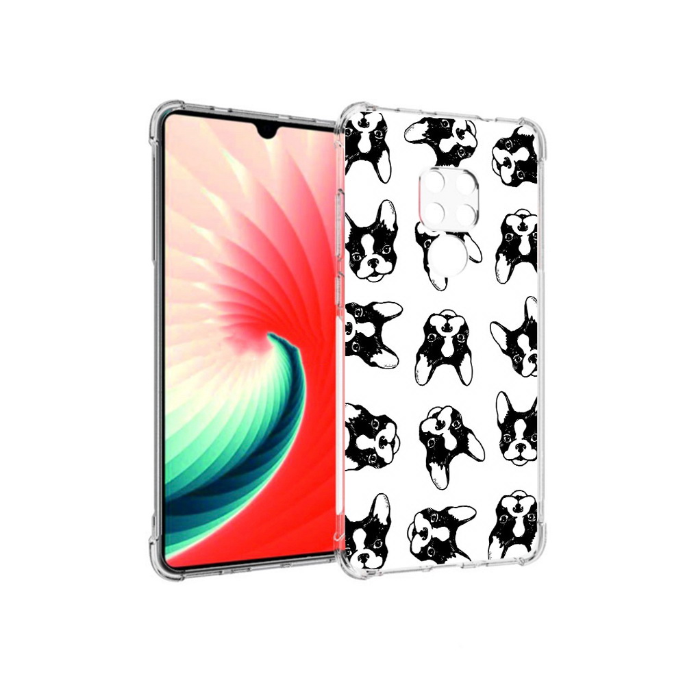 

Чехол MyPads Tocco для Huawei Mate 20 черно белые собачки, Прозрачный, Tocco