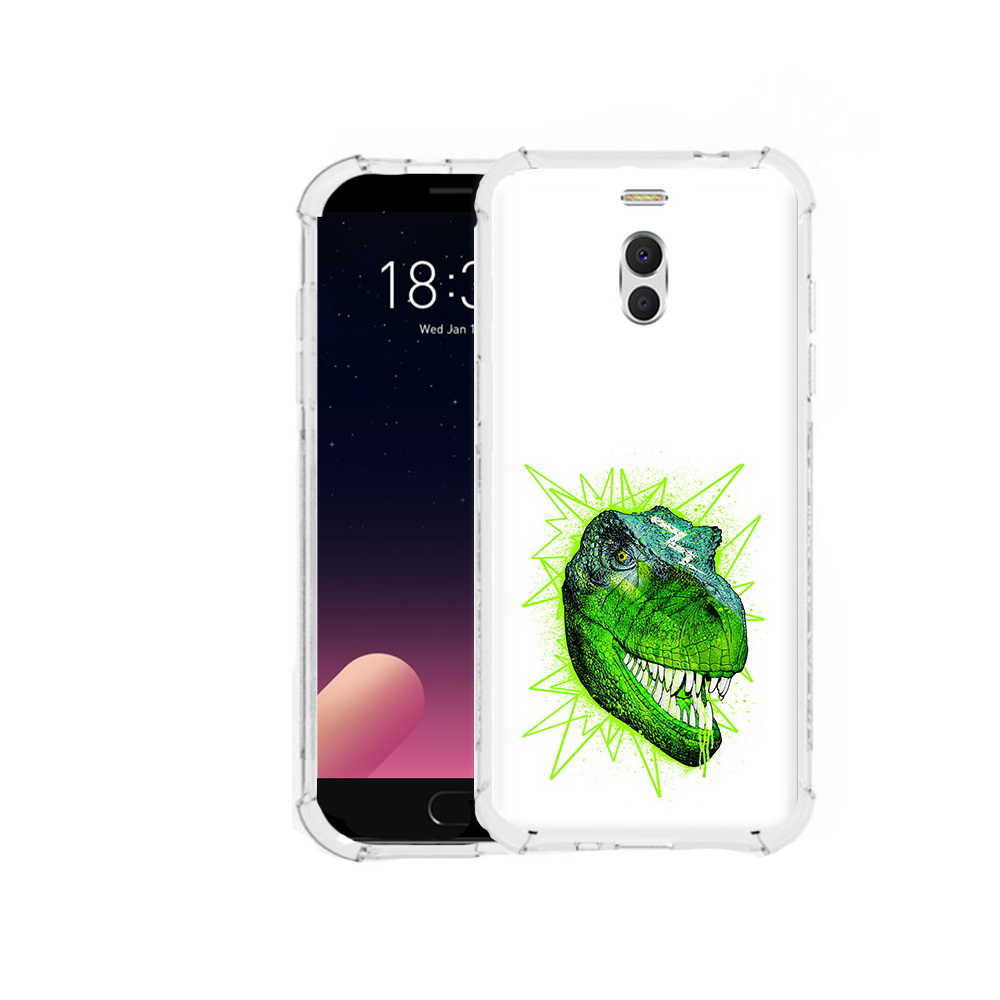 

Чехол MyPads Tocco для Meizu M6 Note зеленый динозавр, Прозрачный, Tocco