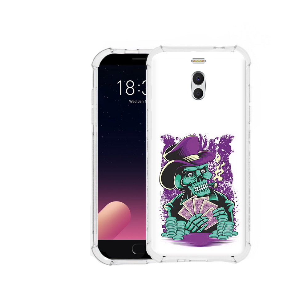 

Чехол MyPads Tocco для Meizu M6 Note зеленый череп с картами, Прозрачный, Tocco