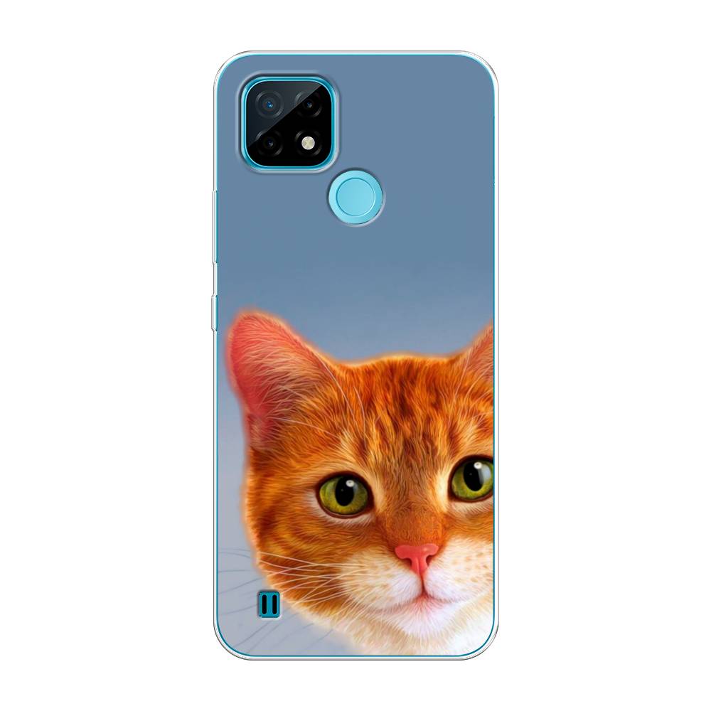 

Чехол на Oppo Realme C21 "Любопытный котик", Коричневый, 254950-1