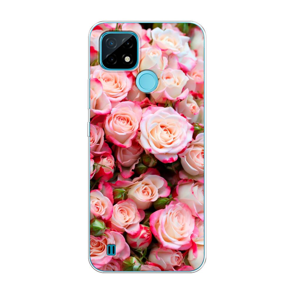 

Чехол на Oppo Realme C21 "Много роз", Розовый, 254950-2