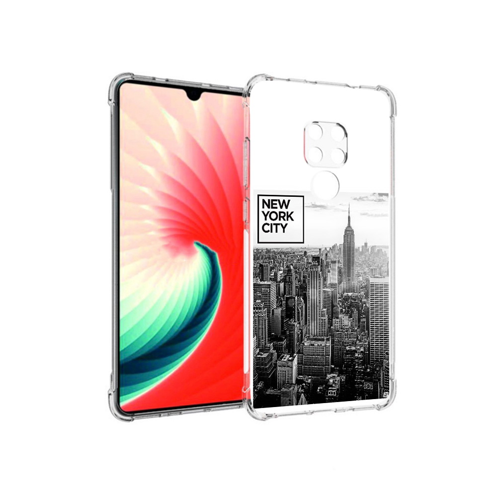 

Чехол MyPads Tocco для Huawei Mate 20 черно белый ньюерк, Прозрачный, Tocco