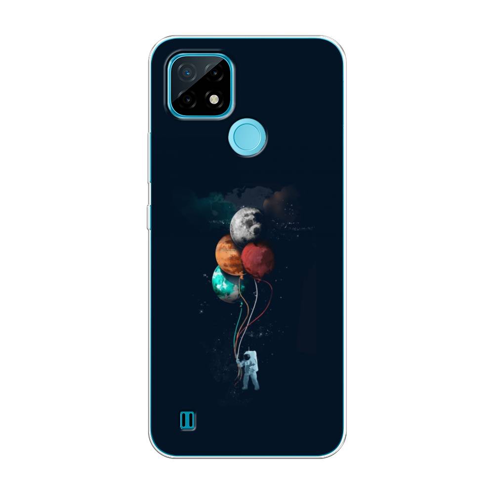 

Чехол на Oppo Realme C21 "Космонавт с шариками", Разноцветный, 254950-4