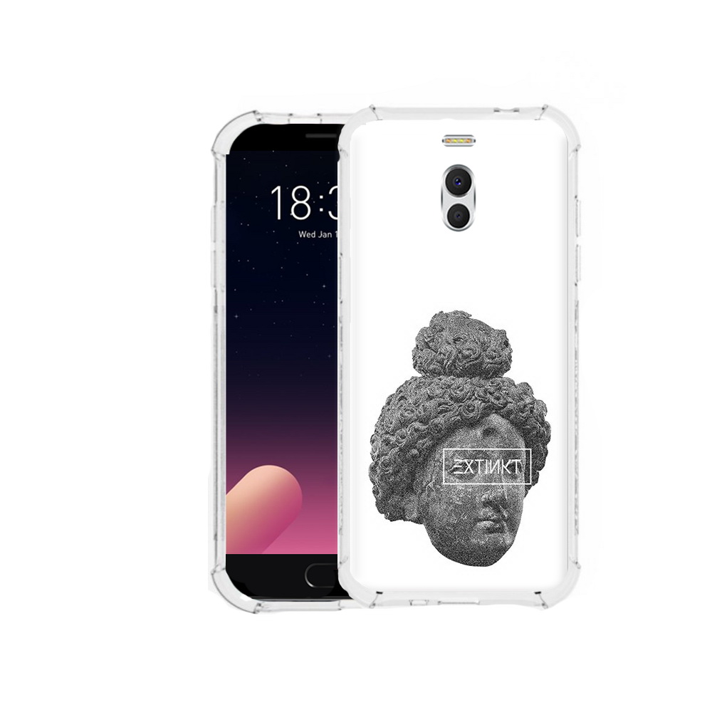 

Чехол MyPads Tocco для Meizu M6 Note каменное лицо девушки, Прозрачный, Tocco