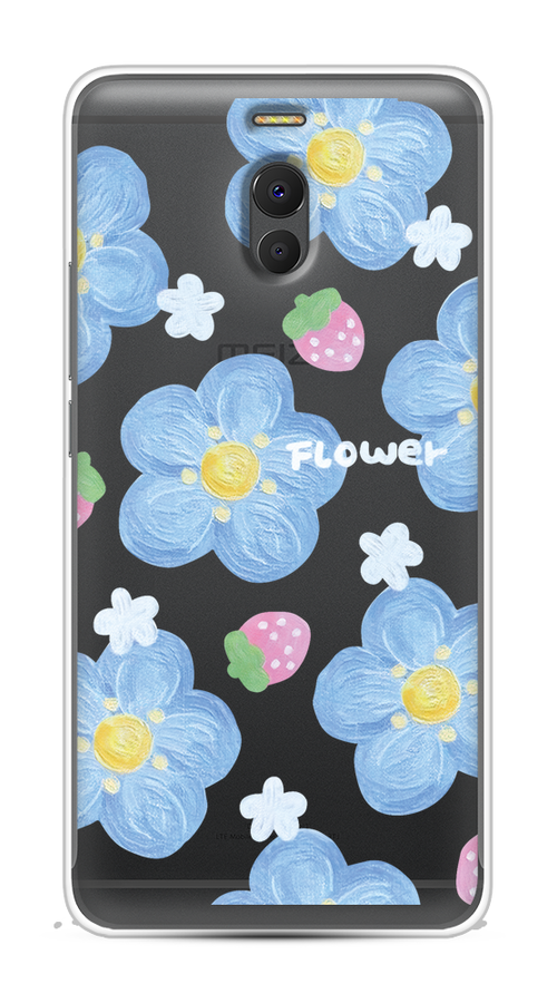 

Чехол на Meizu M6 Note "Цветы и клубники", Прозрачный;голубой;белый, 72150-1