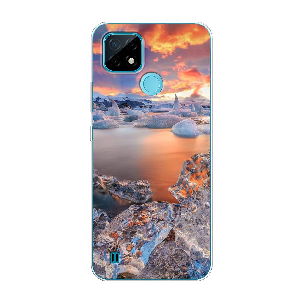 

Чехол на Oppo Realme C21 "Ледники", Синий;оранжевый, 254950-2