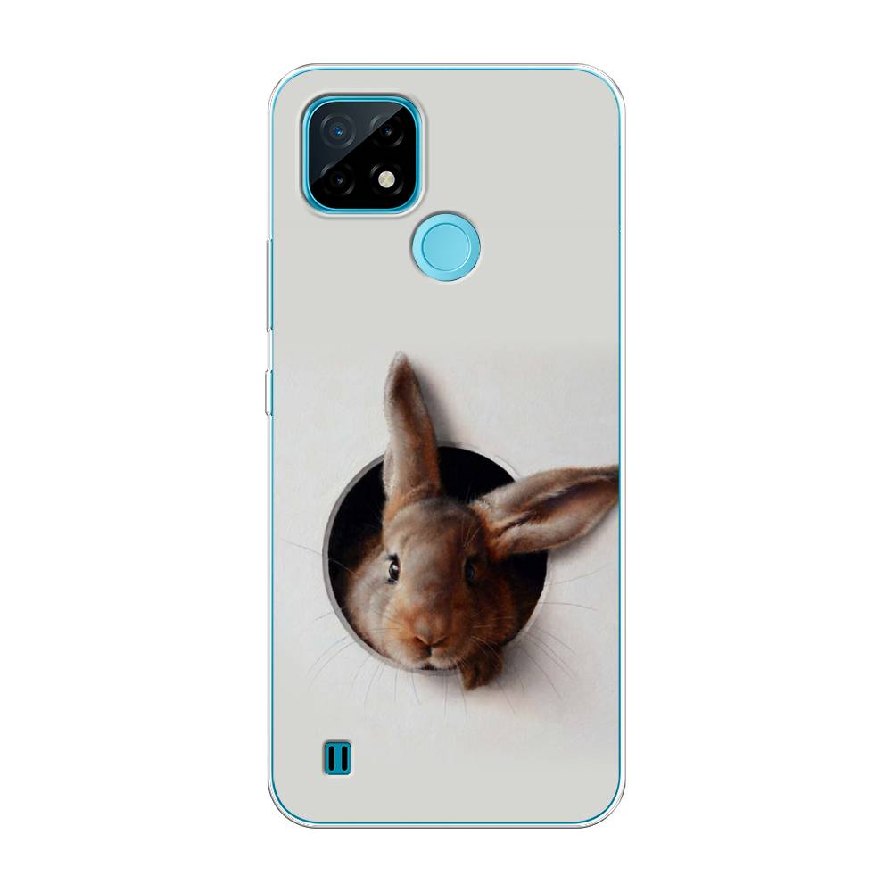 

Чехол на Oppo Realme C21 "Любопытный кролик", Серый;коричневый, 254950-1