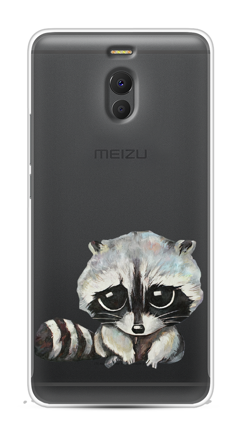 

Чехол на Meizu M6 Note "Большеглазый енот", Серый;черный;прозрачный, 72150-1