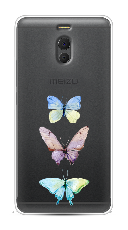 

Чехол на Meizu M6 Note "Акварельные бабочки", Бирюзовый;розовый, 72150-1