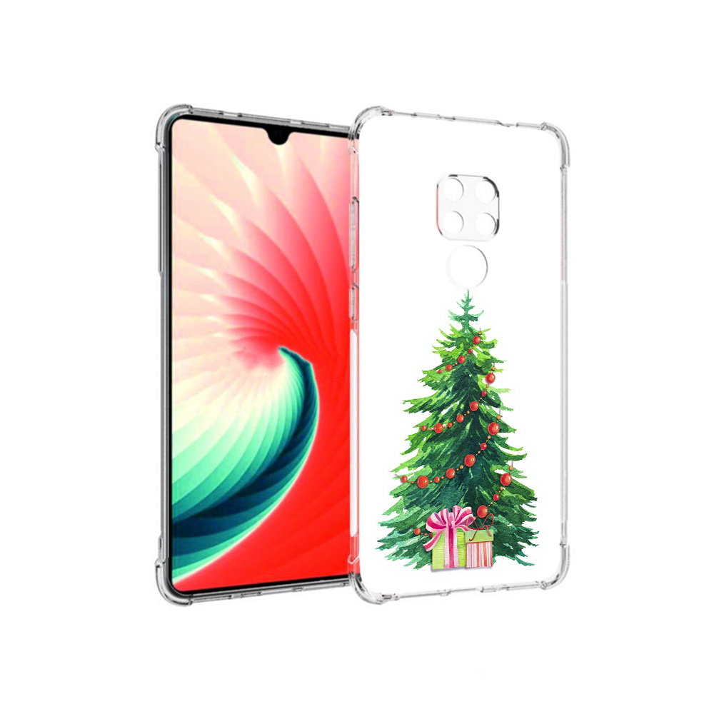 

Чехол MyPads Tocco для Huawei Mate 20 Елка новогодняя с подарками акварель, Прозрачный, Tocco
