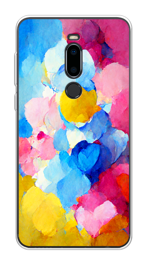 

Чехол на Meizu M8 "Яркие пятна", Синий;голубой;желтый;розовый, 73150-1