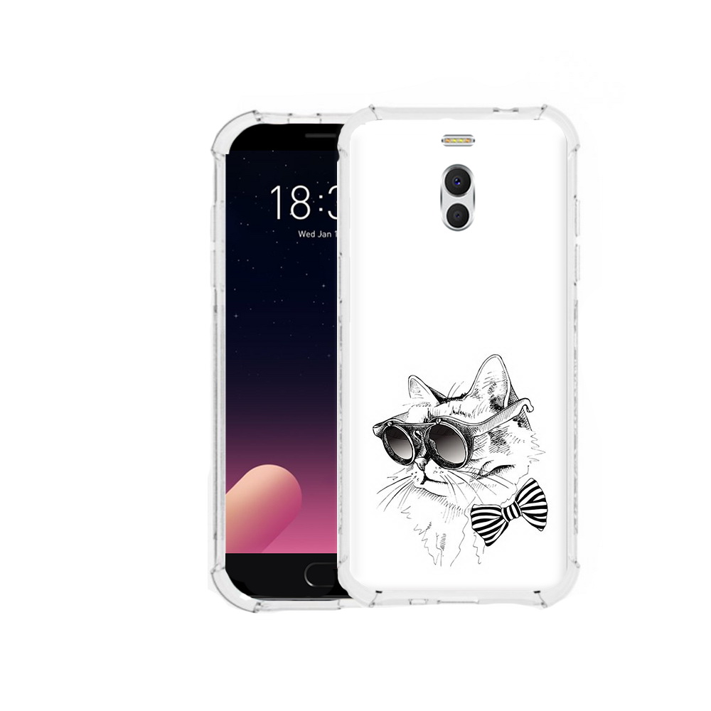 

Чехол MyPads Tocco для Meizu M6 Note крутая кошка в очках, Прозрачный, Tocco