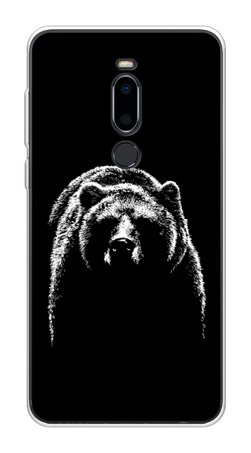 

Чехол на Meizu M8 "Медведь в ночи", Белый;черный, 73150-1