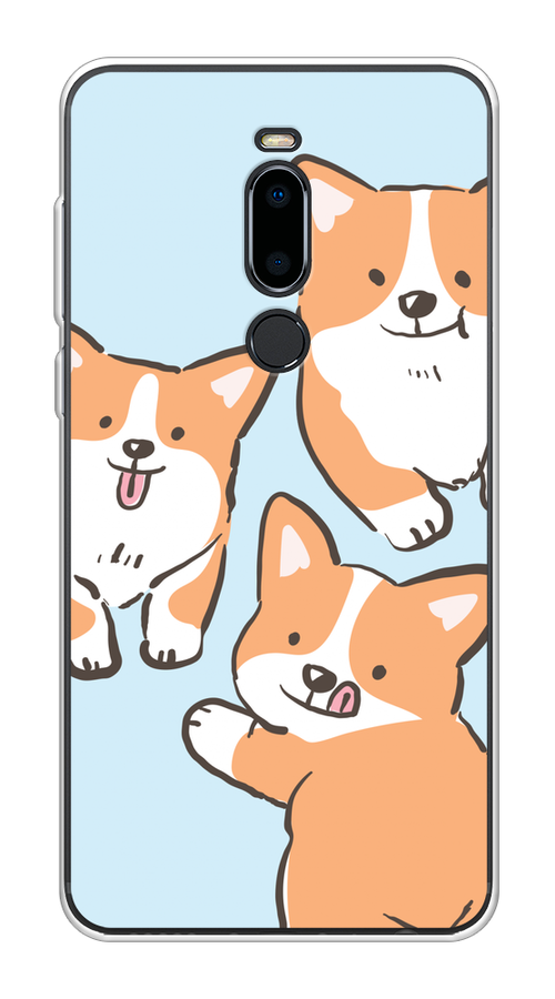 

Чехол на Meizu M8 "Милые корги", Бежевый;голубой;коричневый, 73150-1