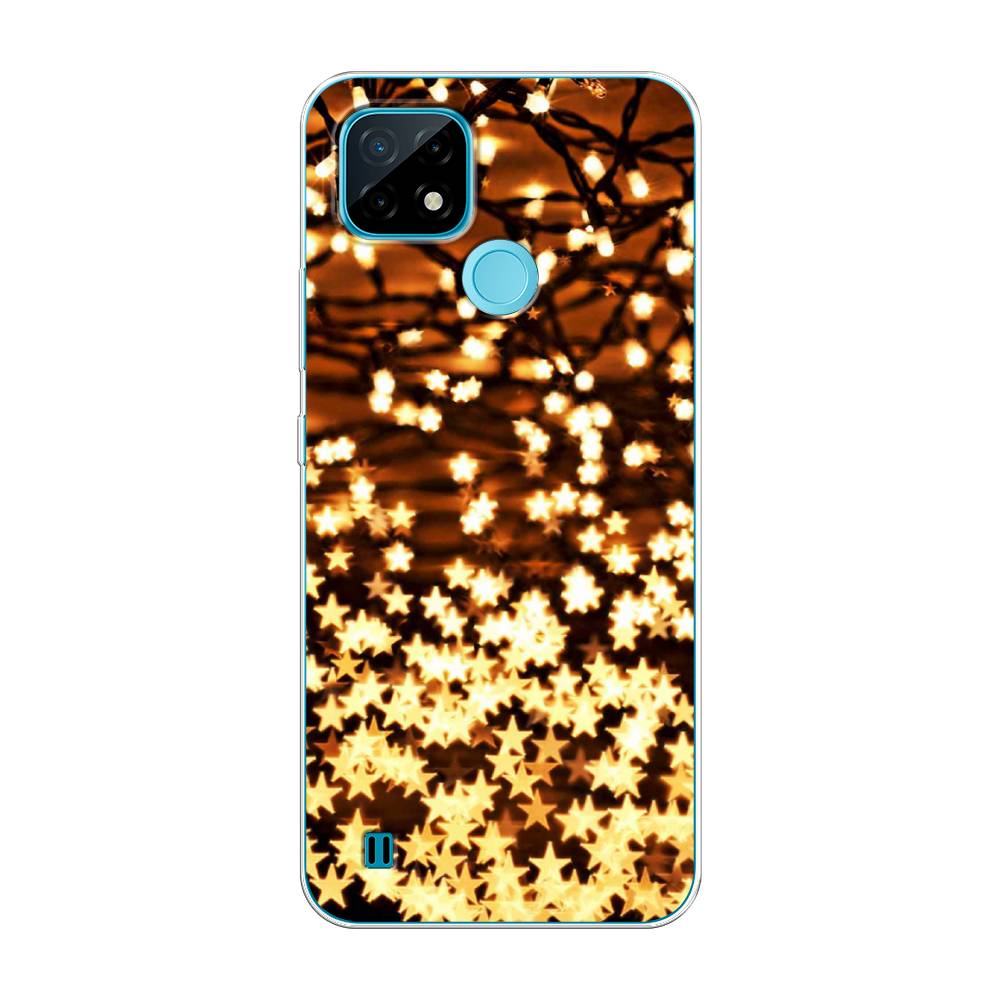 

Чехол на Oppo Realme C21 "Новогодняя гирлянда", Золотистый, 254950-5