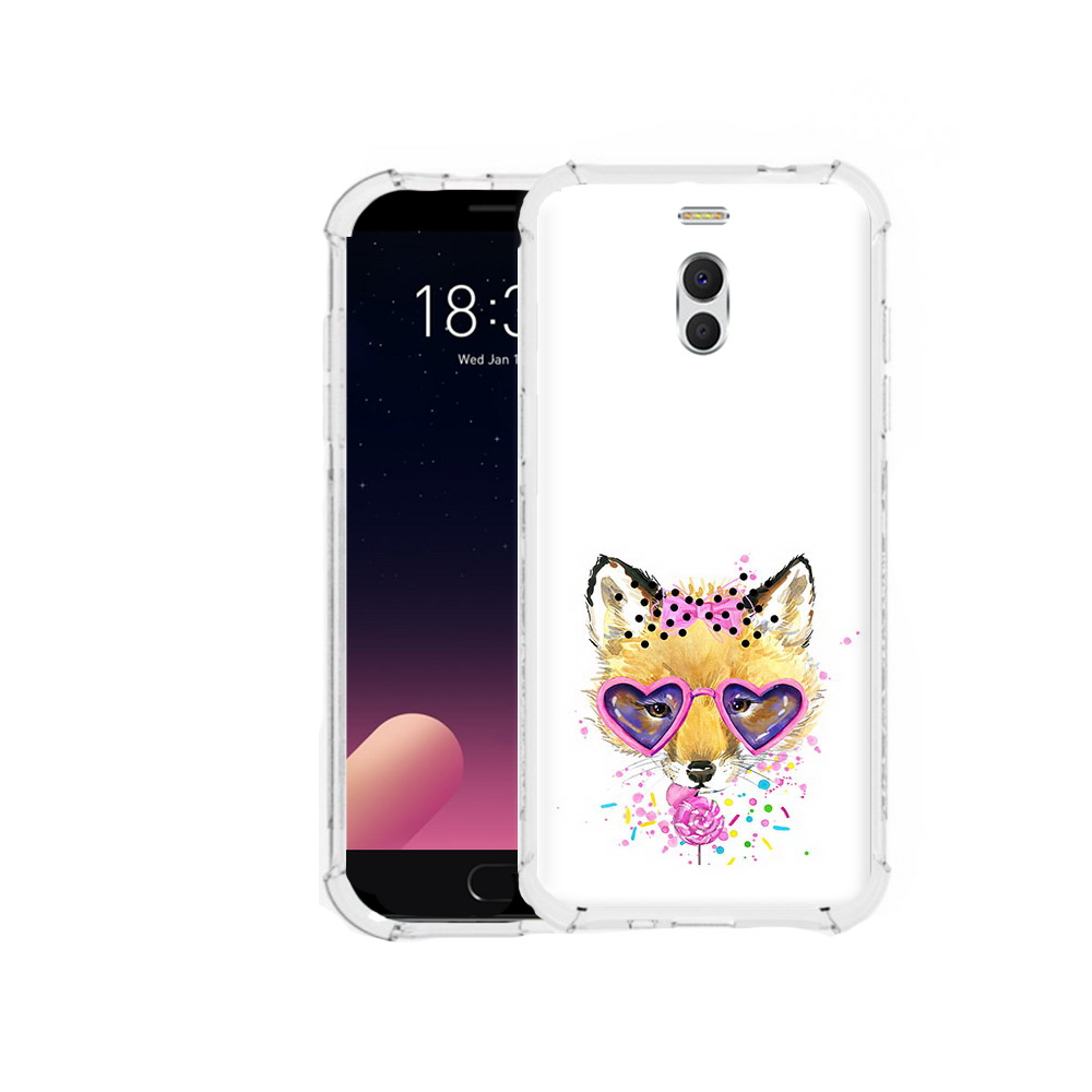 

Чехол MyPads Tocco для Meizu M6 Note лисенок с бантиком, Прозрачный, Tocco