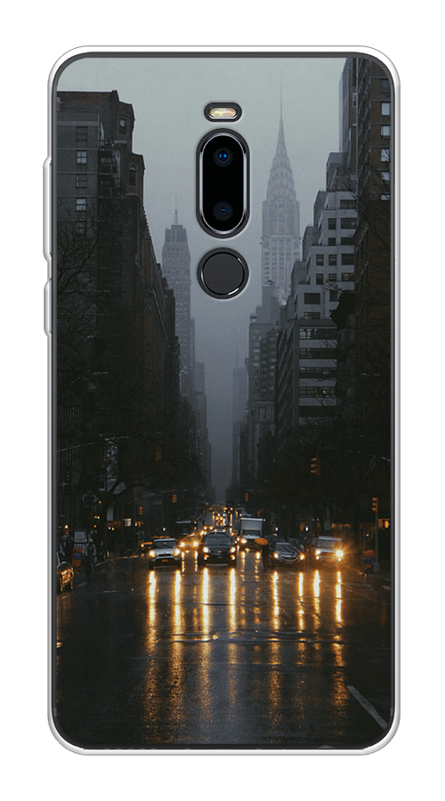 

Чехол на Meizu M8 "Дождливый Нью Йорк", Черный;серый, 73150-1