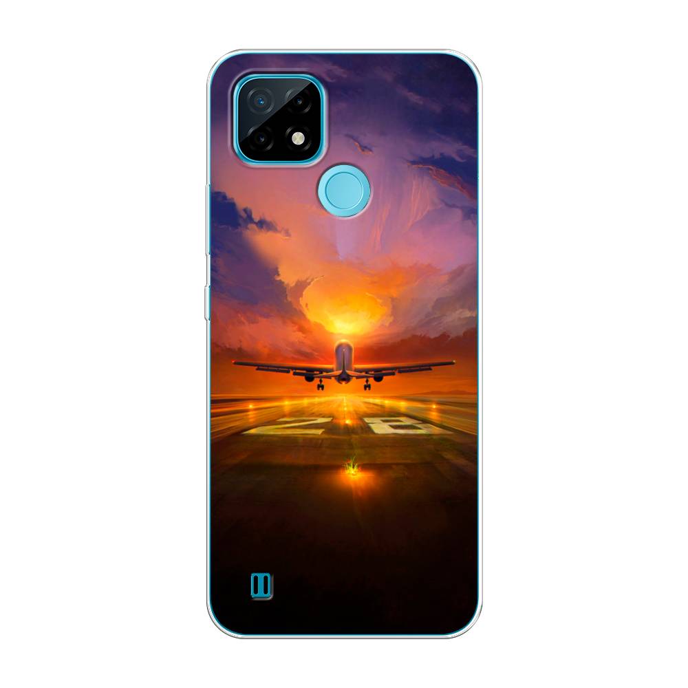 

Чехол на Oppo Realme C21 "Самолет на посадке", Оранжевый;синий, 254950-6