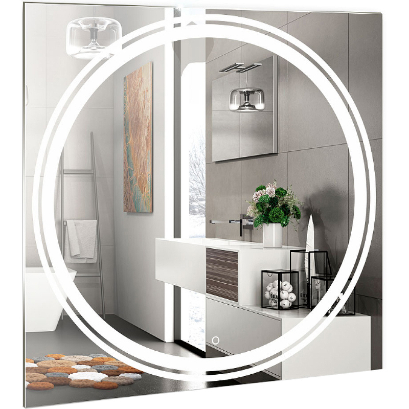 

Зеркало Silver Mirrors Eclipse 77 LED-00002529 сенс выключатель, диммер, часы, Белый