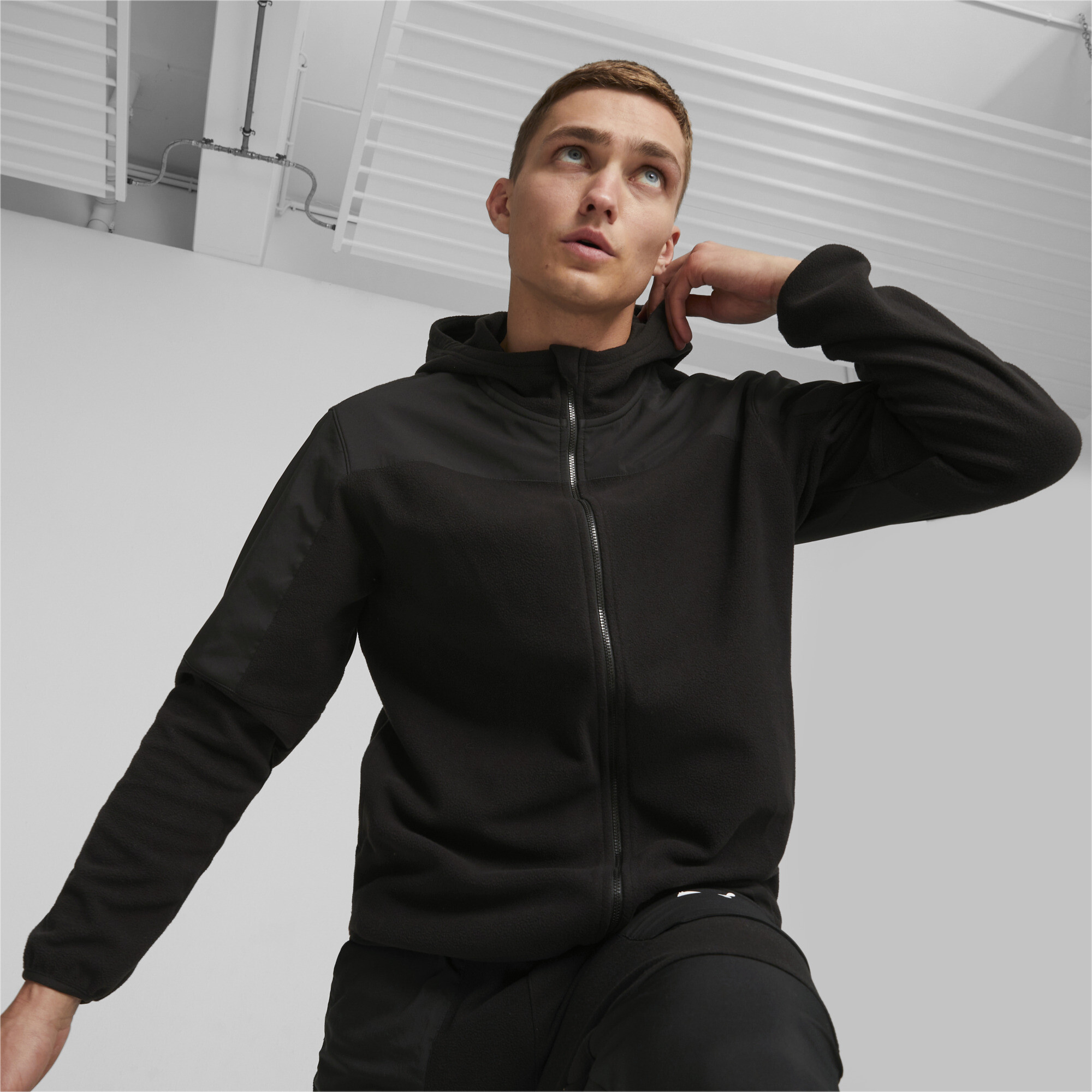 Толстовка мужская PUMA Fit Hybrid Polar Fleece Woven Jacket черная 2XL 8392₽