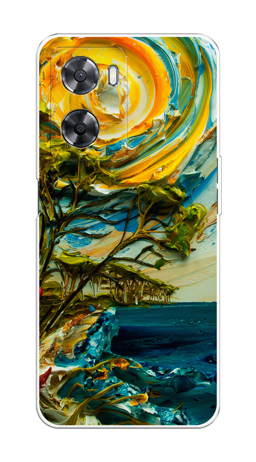 

Чехол на Oppo A57 4G/A77 4G/A77s 4G/A57s "Солнце живопись", Желтый;синий, 2510350-4