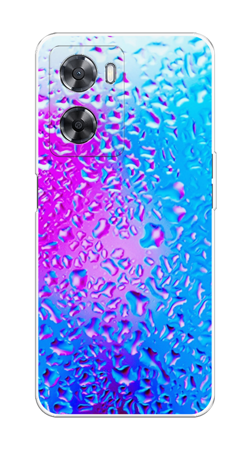 

Чехол на Oppo A57 4G/A77 4G/A77s 4G/A57s "Капли на стекле", Голубой;розовый, 2510350-3
