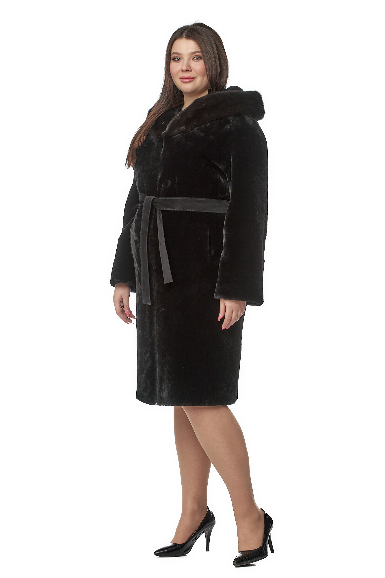 

Шуба женская МОСМЕХА 8020738 коричневая 52 RU, Коричневый, 8020738