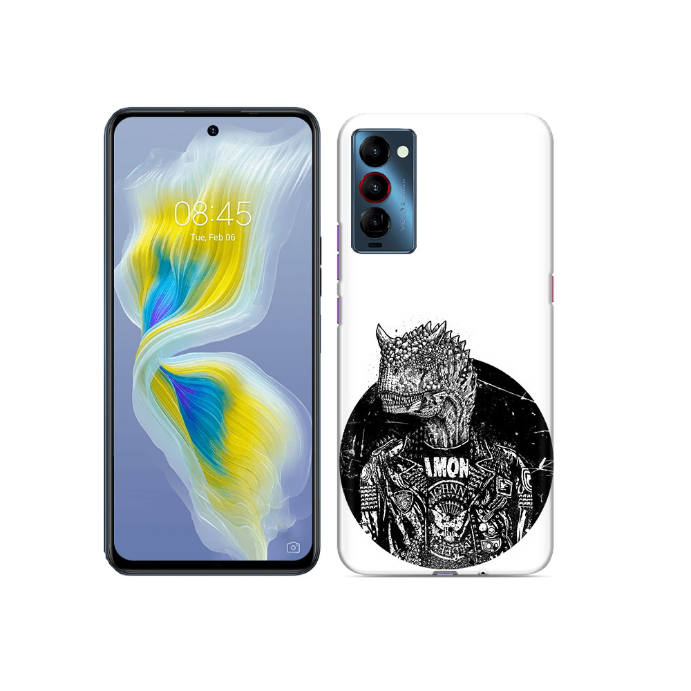 

Чехол MyPads Tocco для Tecno Camon 18 динозавр в куртке, Прозрачный, Tocco