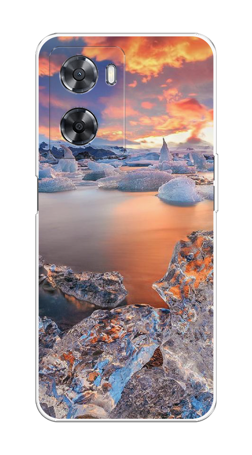 

Чехол на Oppo A57 4G/A77 4G/A77s 4G/A57s "Ледники", Синий;оранжевый, 2510350-2