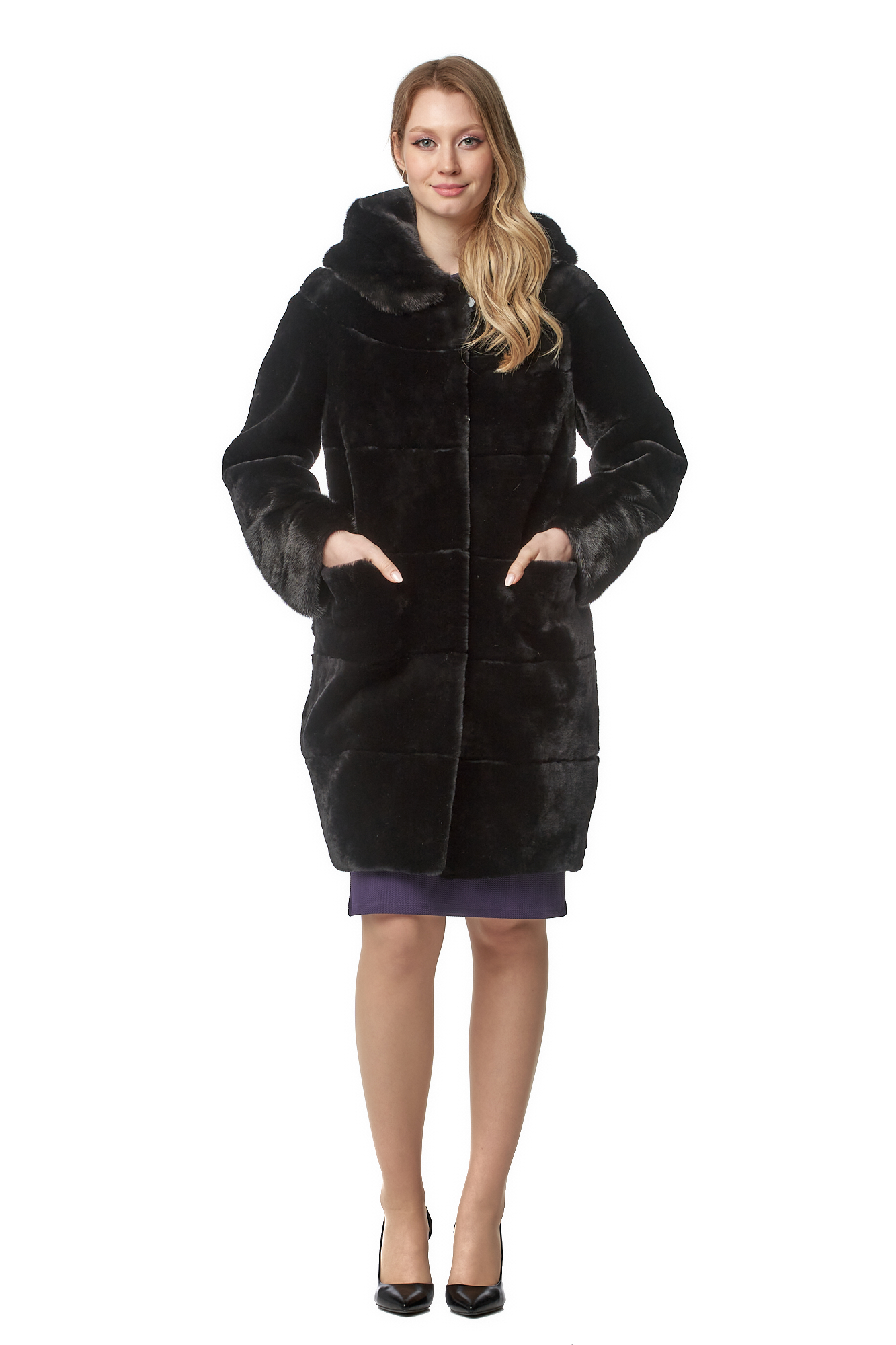 

Шуба женская МОСМЕХА 8020749 черная 54 RU, 8020749