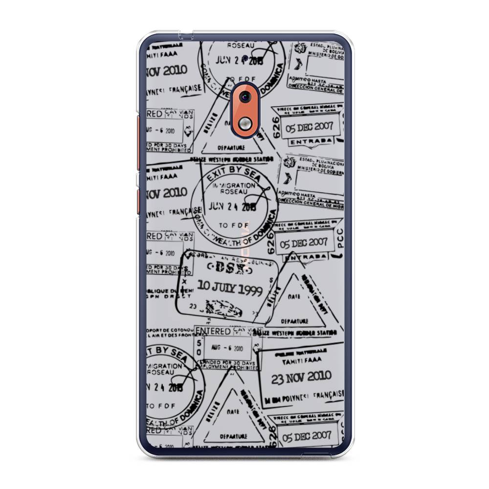 

Чехол на Nokia 2.1 "Visa stamps 2", Белый;черный;серый, 121550-2