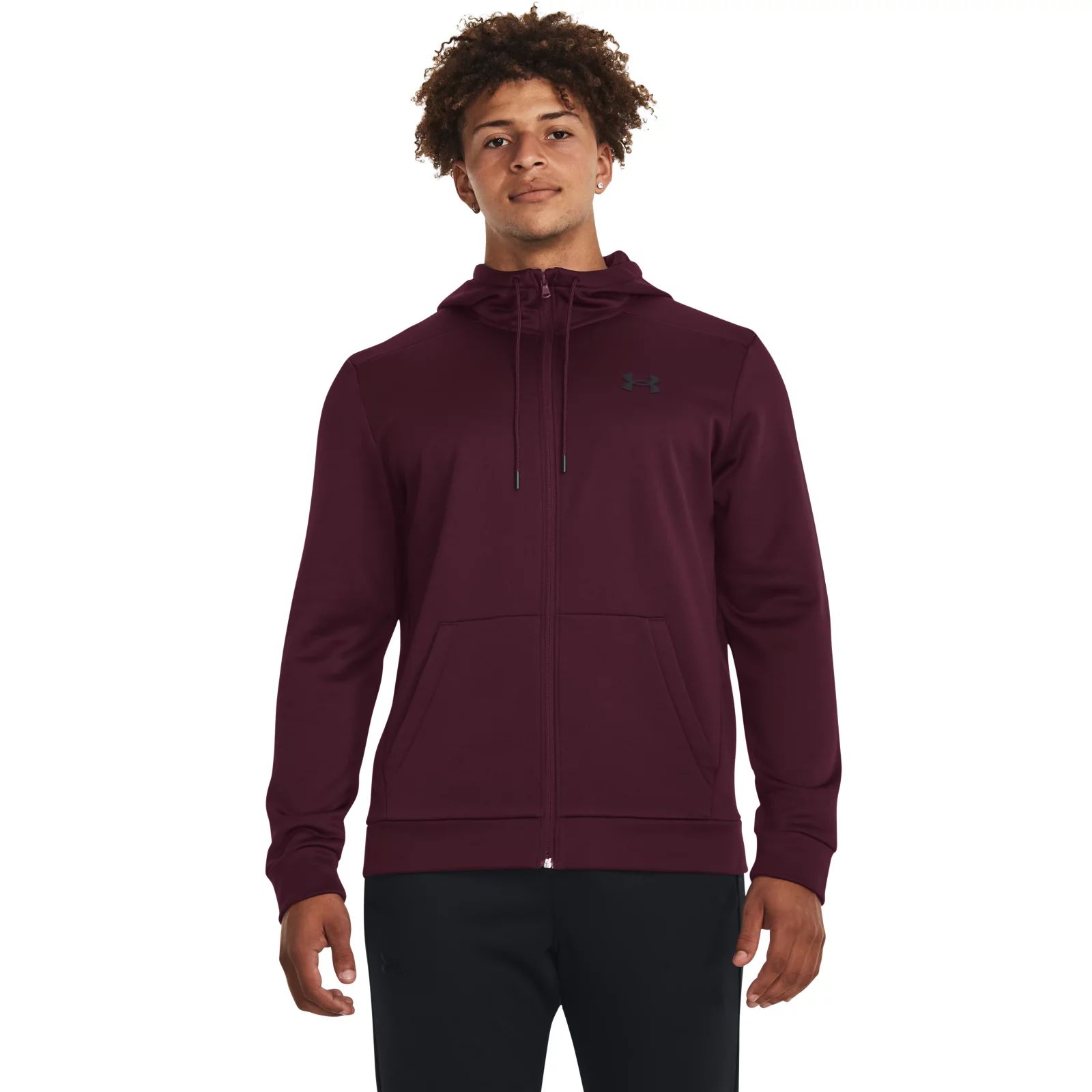 Толстовка мужская Under Armour Ua Armour Fleece Fz Hoodie бордовая XS