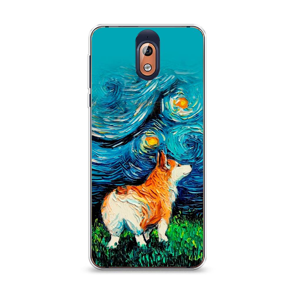 

Чехол на Nokia 3.1 "Корги звёздная ночь", Коричневый;белый;зеленый, 121650-1