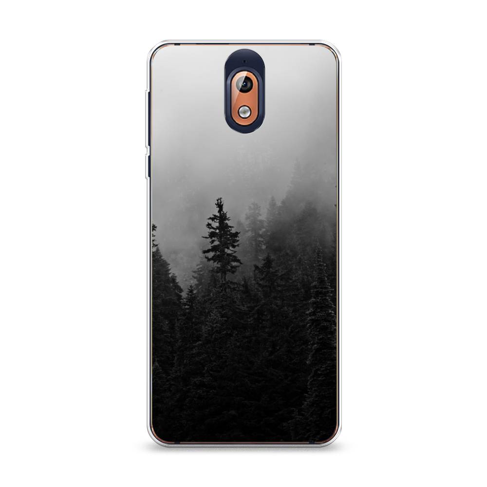 

Чехол на Nokia 3.1 "Туманный лес", Серый;черный, 121650-2