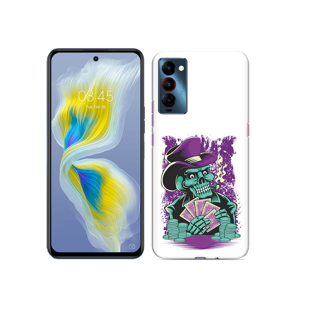 

Чехол MyPads Tocco для Tecno Camon 18 зеленый череп с картами, Прозрачный, Tocco
