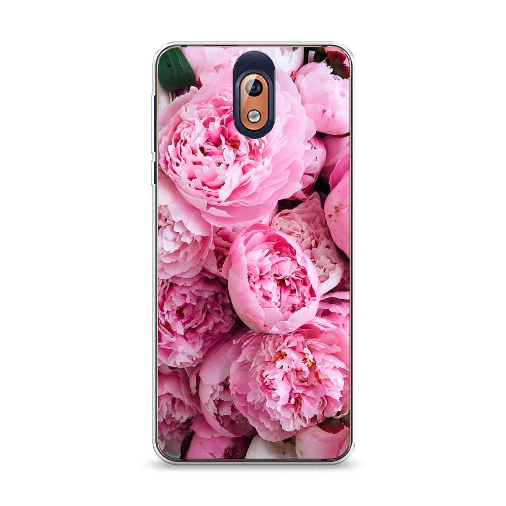 

Чехол на Nokia 3.1 "Розовые пионы", Бежевый;розовый, 121650-2