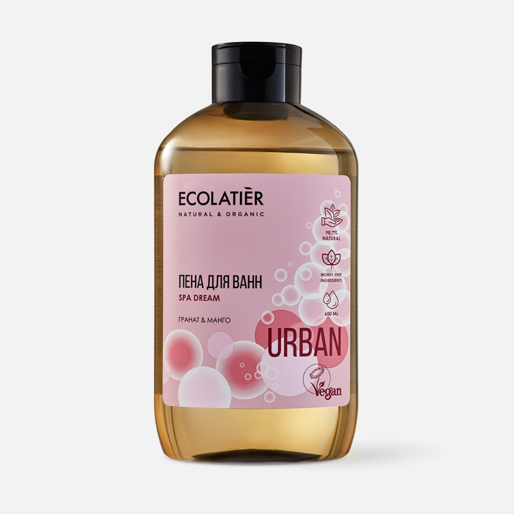 

Пена для ванны ECOLATIER Spa Dream Гранат и манго 600 мл, Прозрачный