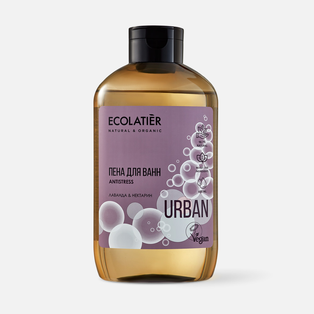 Пена для ванны ECOLATIER Antistress Лаванда и нектарин 600 мл 529₽